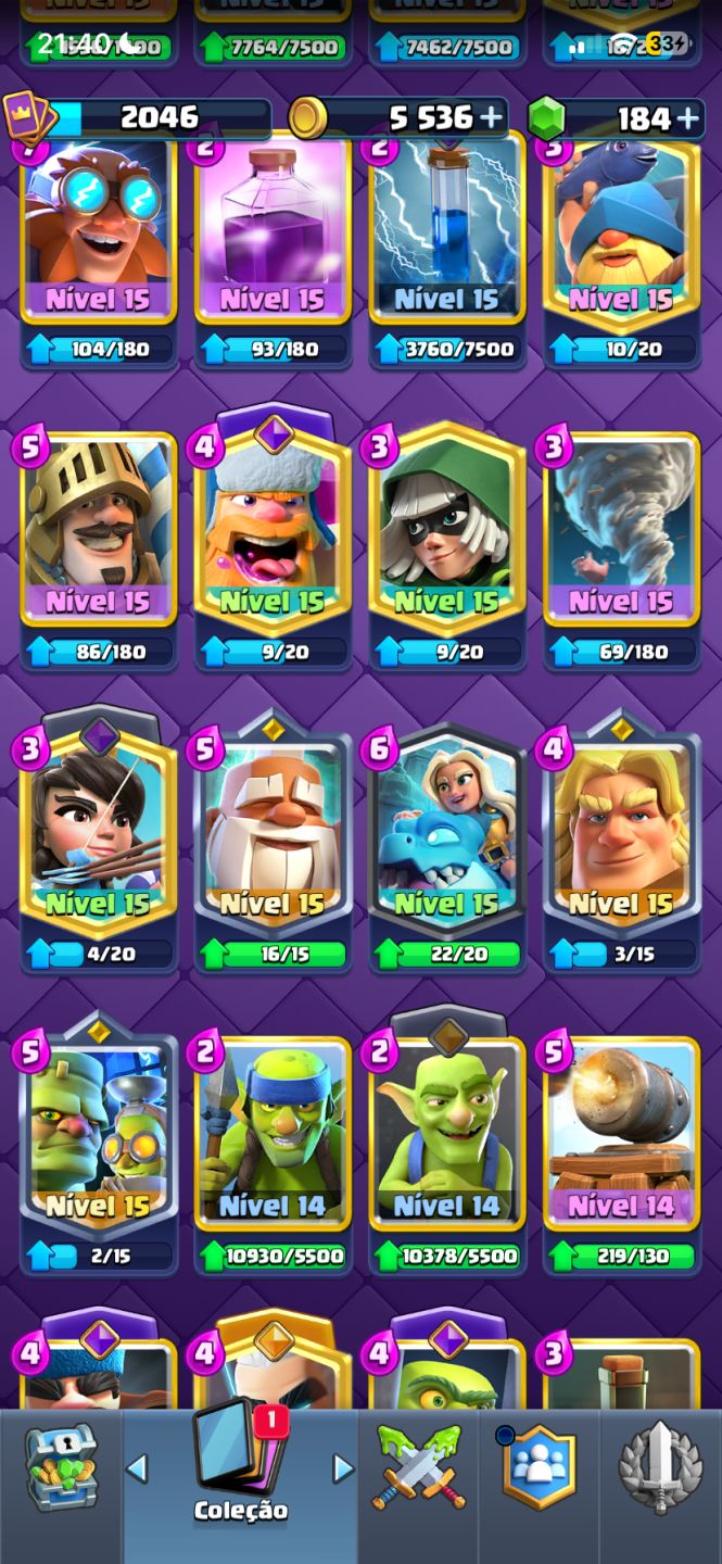CONTA DE CLASH ROYALE MUITO FULL