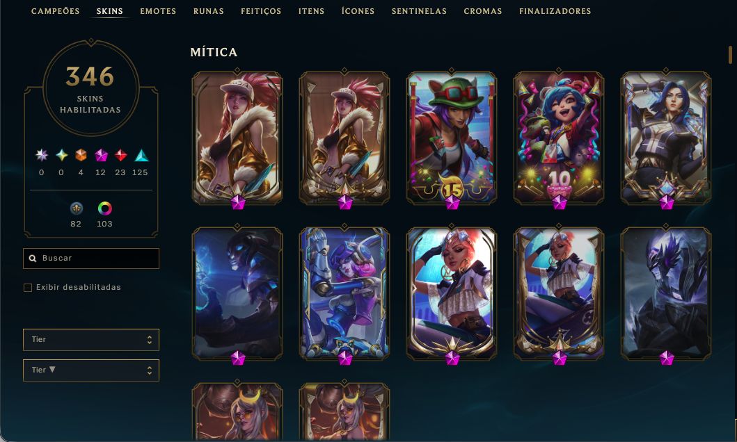 Conta LOL [346 skins] 4 ultimates