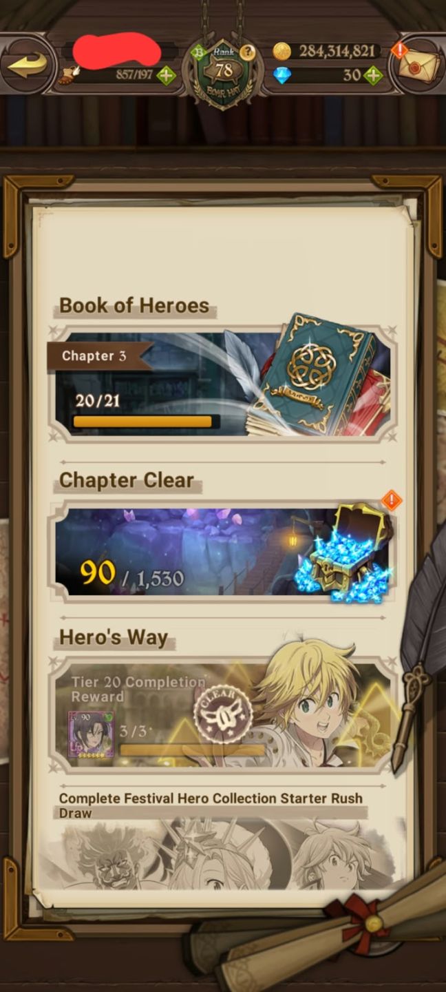 Conta 7DS Grand Cross com Gawain - Odin - Freyr LR