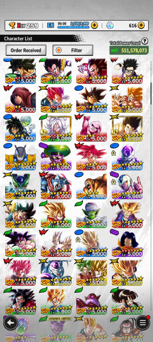 Conta dbl com vários personagens