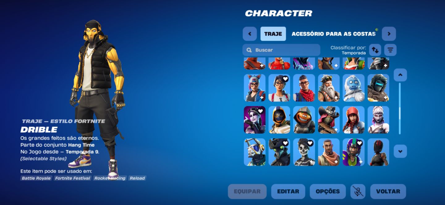 Conta fortnite com 118 skin e tendo skins raras desde a primeira temporada