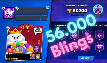CONTA BRAWL STARS ANTIGA E UPADA COM 56.000 BLINGS | 290 SKINS, FULL ACESSO |