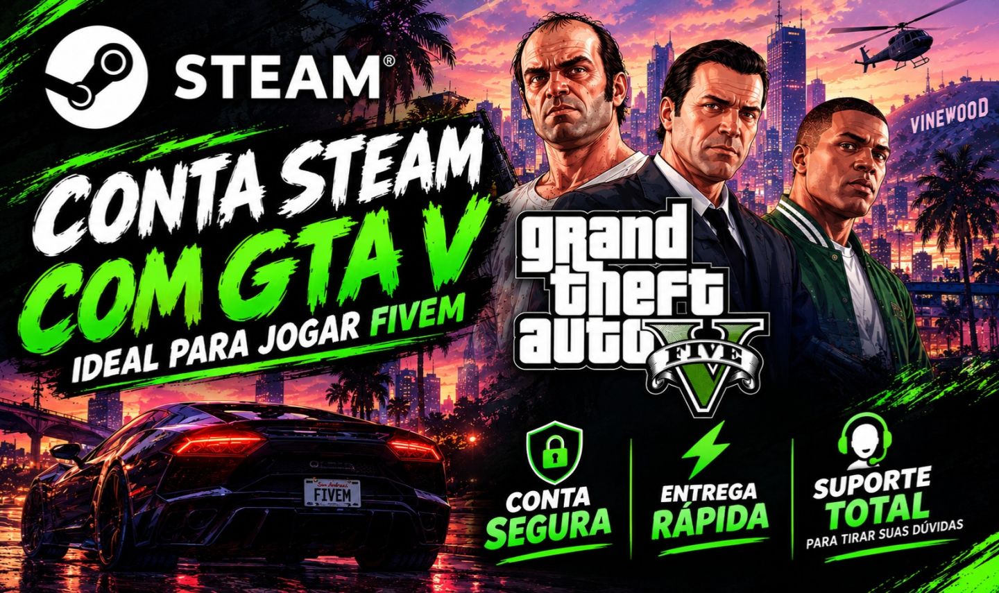 Conta Steam GTA V Legacy + Conta Rockstar de Brinde | FiveM RP