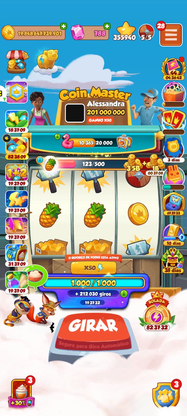 Conta coin master na vila 400