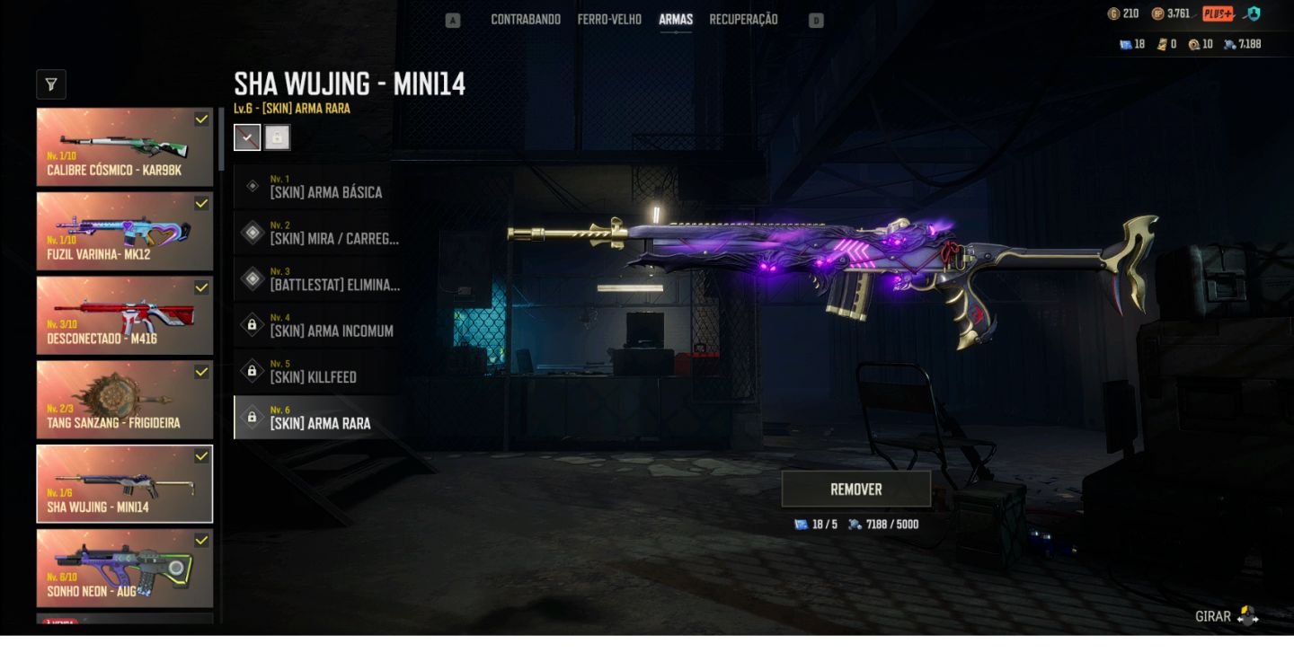 CONTA PUBG 6 PROGRESSIVA