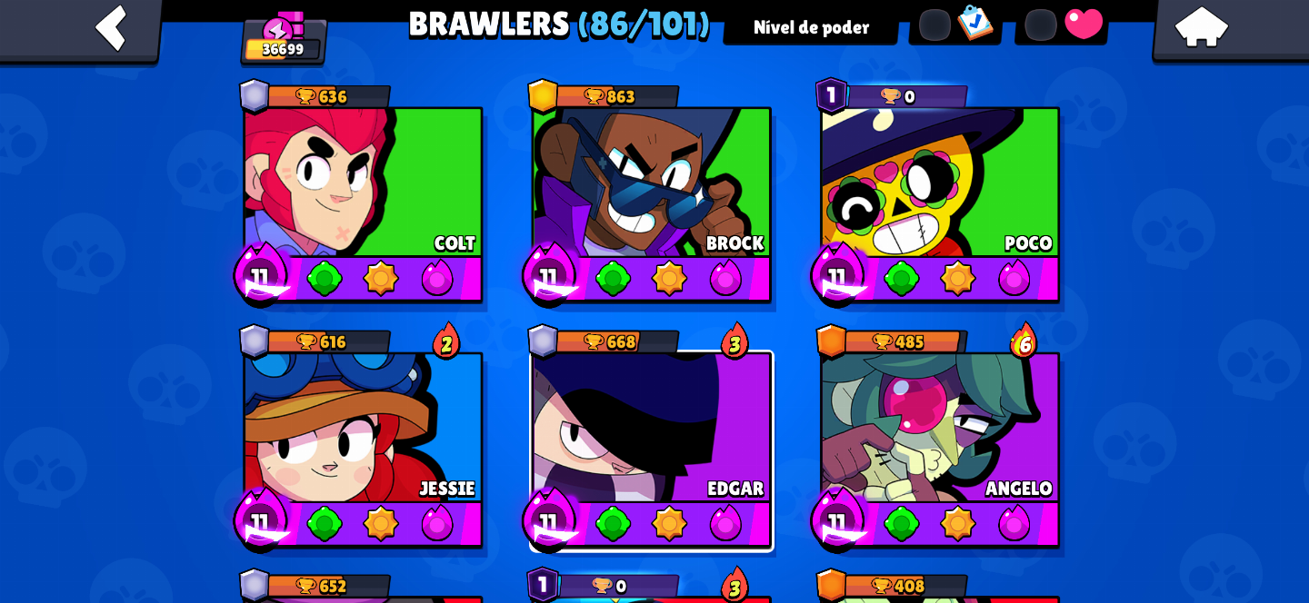 Duas contas Brawl Stars antigas e paradas