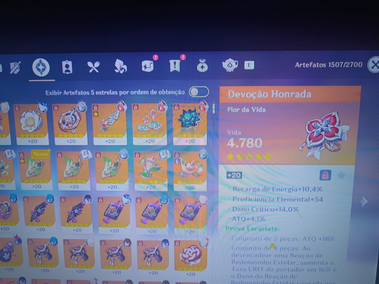 Conta genshin end game vários boneco