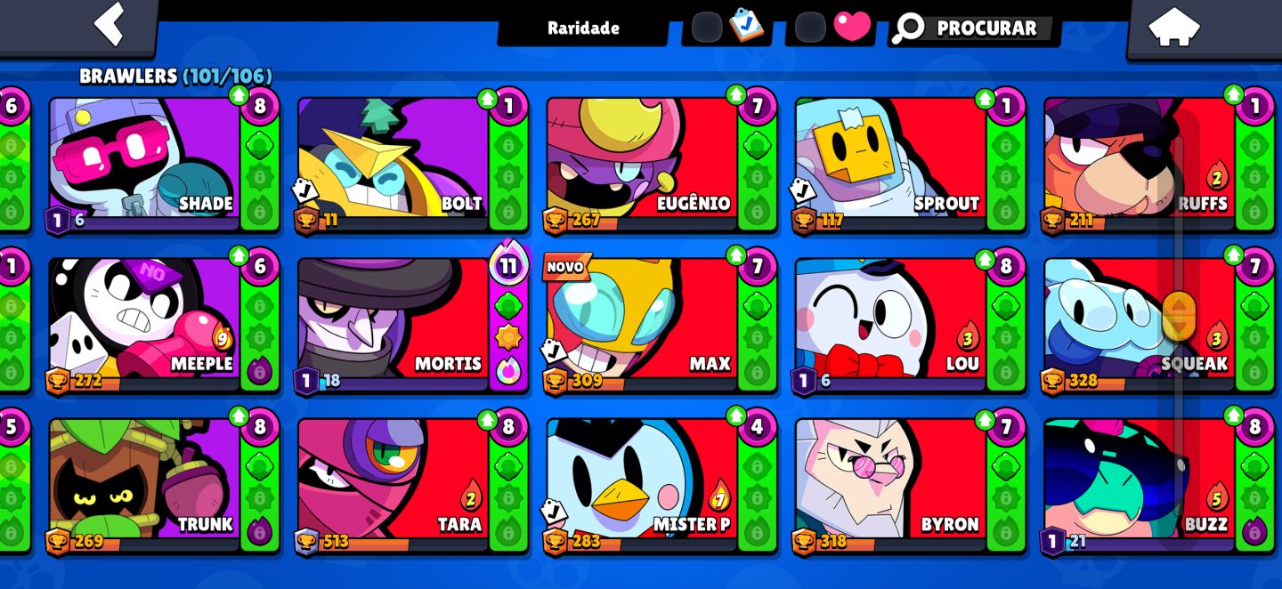 CONTA BRAWL STARS 53K TROFÉUS | 101 BRAWLERS | 143 SKINS | 4 LENDÁRIAS