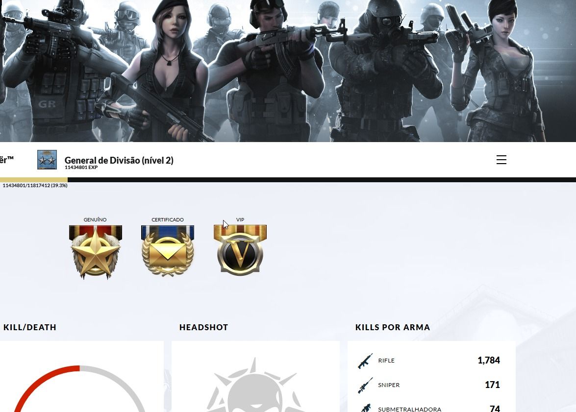 CONTA CROSSFIRE MITO RANKED À VENDA 2 STAR 4 VIPS 4 PERSONAGEM PERMA