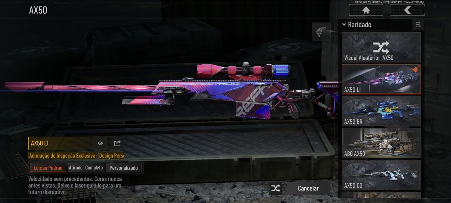 Conta Full skins 9 facas e 8 personagens lendários