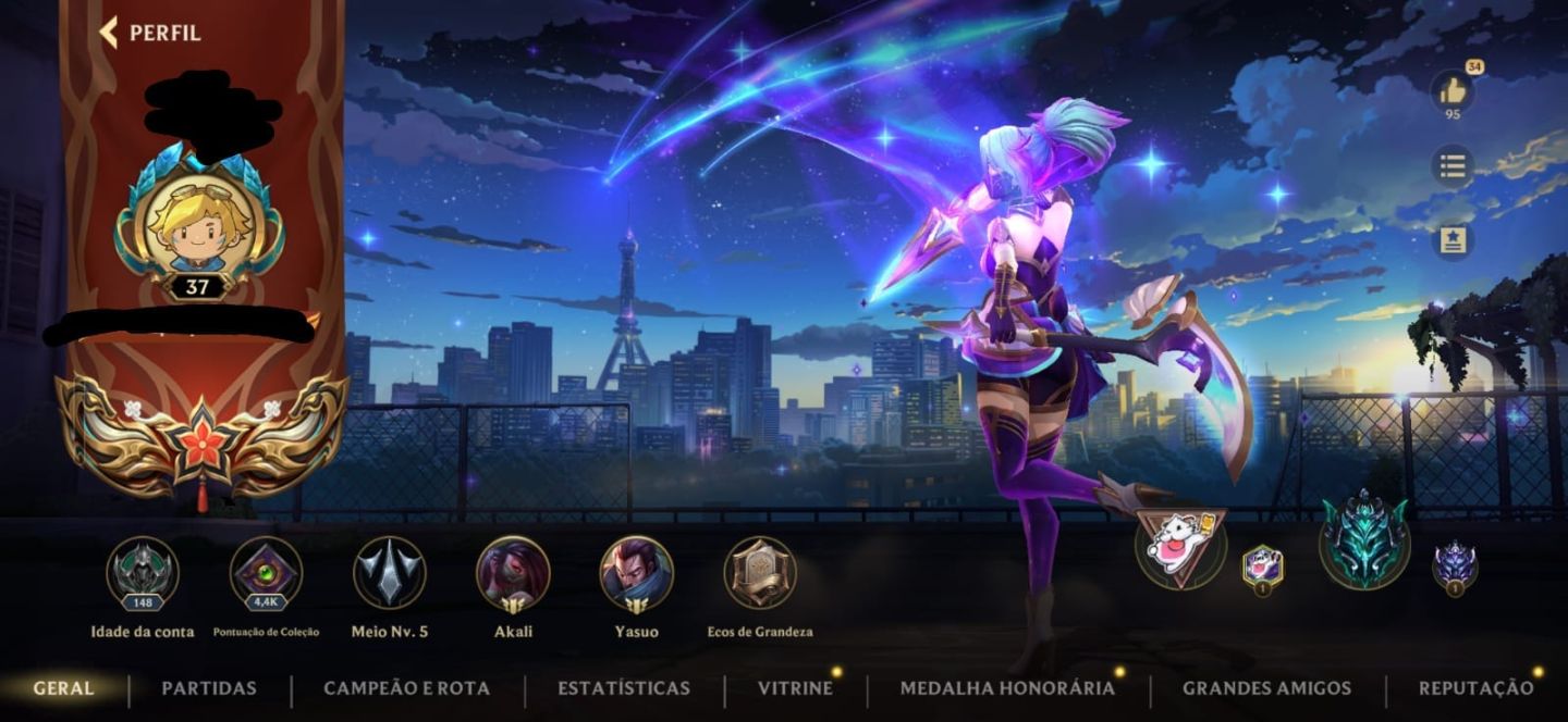 Conta De league of legends com 3 lendárias