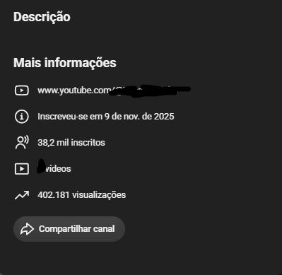 Canal 38 mil Inscritos Youtube.