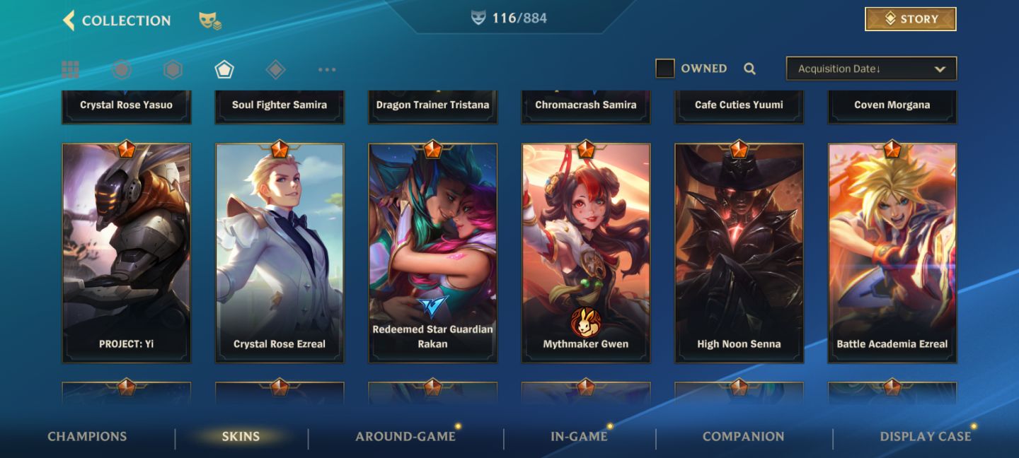 WILD RIFT - EX Monarca - 116 Skins - Yasuo Rosa de Cristal - Full Champs.