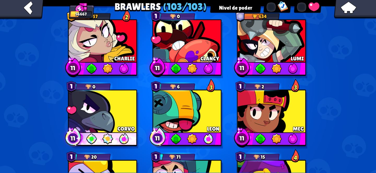 Conta brawl stars 56k + 288 skins