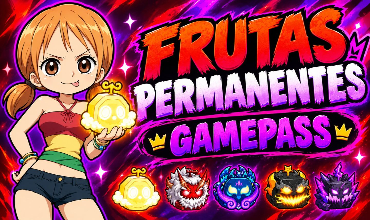 Gamepass e frutas permanentes blox fruits