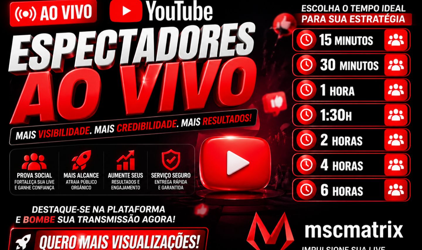 Espectadores Ao Vivo Youtube Impulsione Sua Live Agora! (7D garantia reposição)