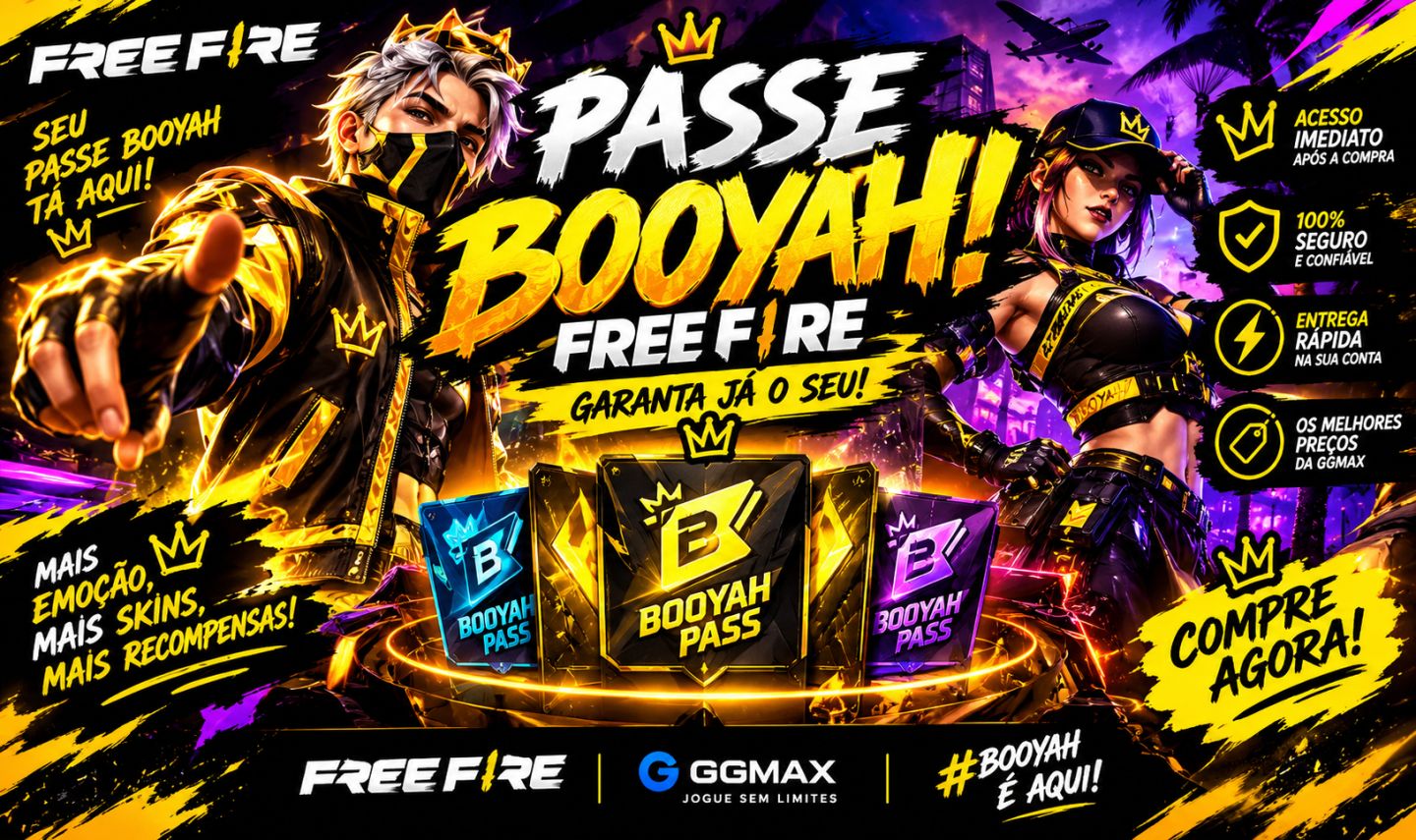 [promoção final de mês] PASSE BOOYAH FREE FIRE, PREÇO BAIXO!