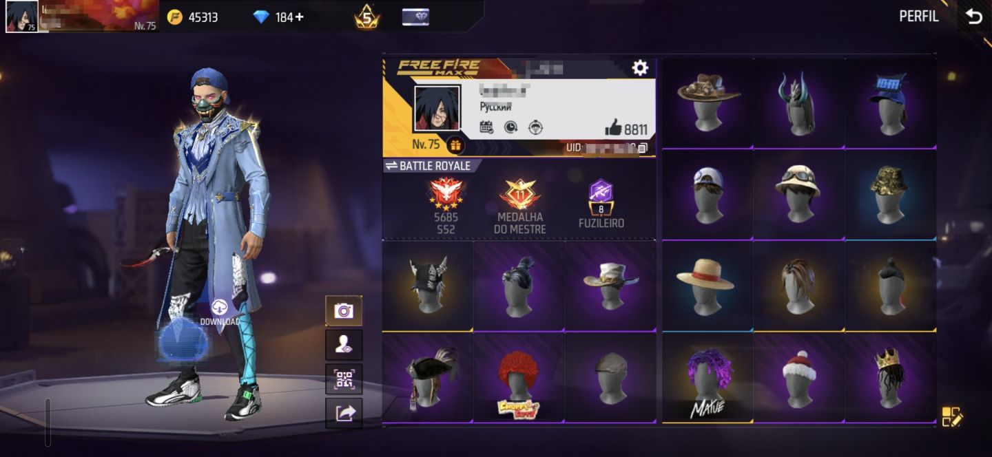 Conta de freefire antiga, gemada lvl 75 full acesso