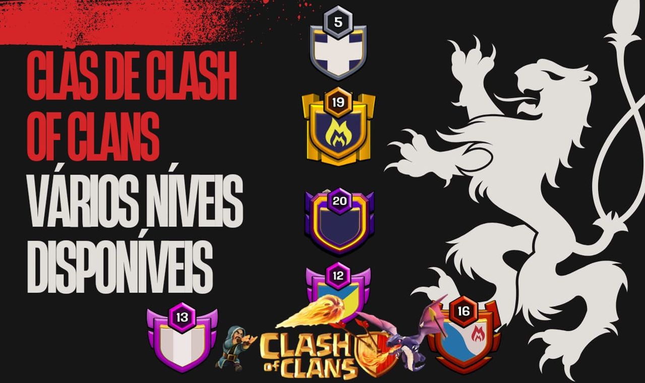 Clãs De Clash of clans Vários níveis Disponíveis.