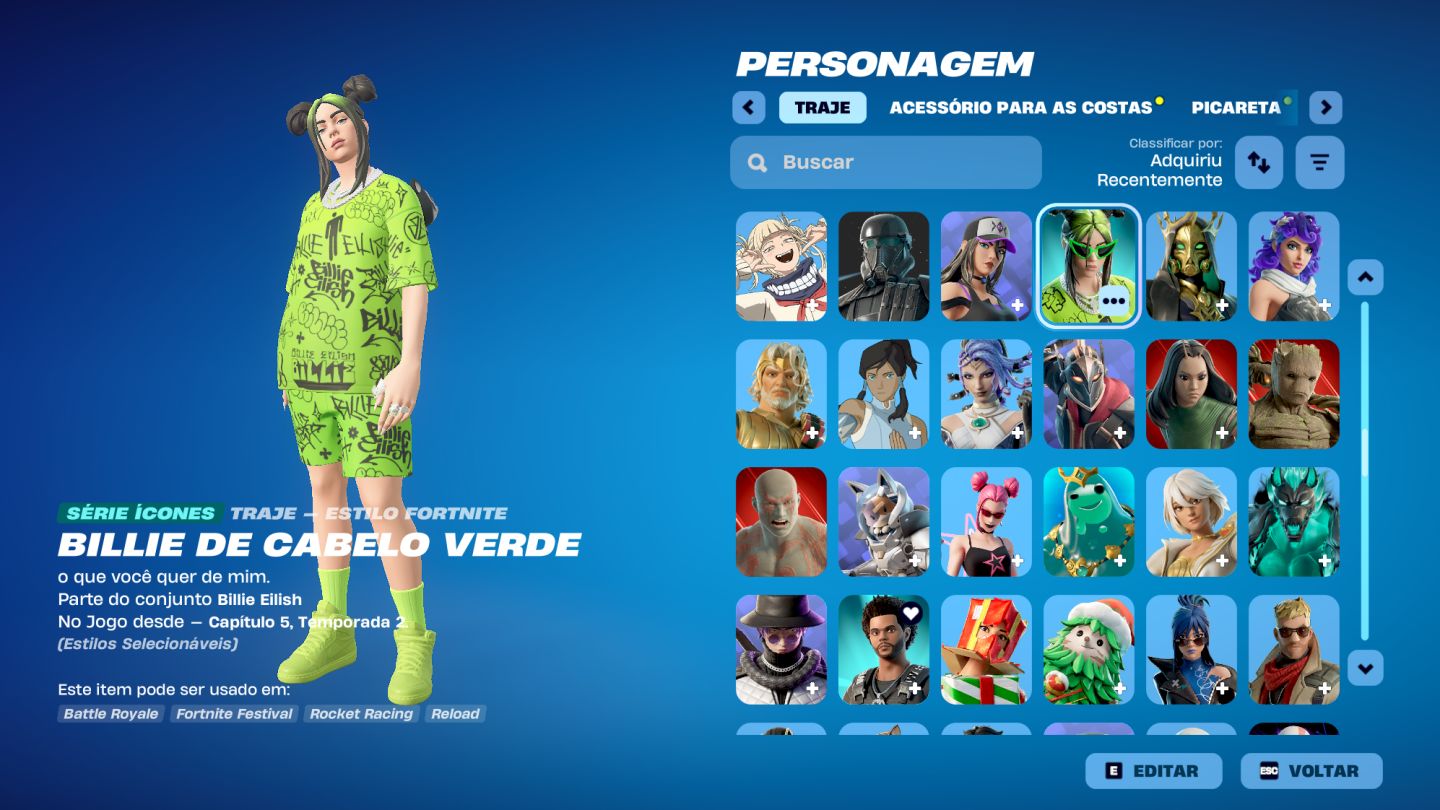 Conta Fortnite skins lendárias (Travis Scott, Kratos, Midas e outras)