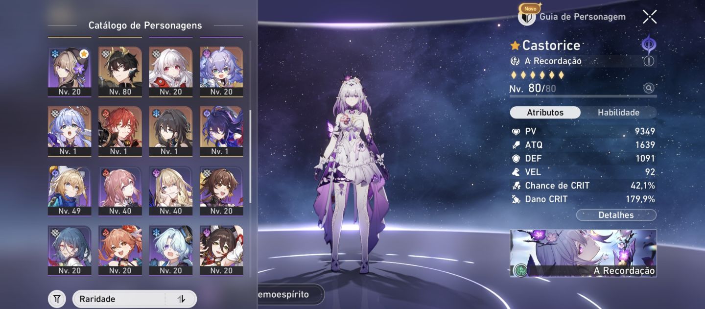 Conta de Honkai com vários T5