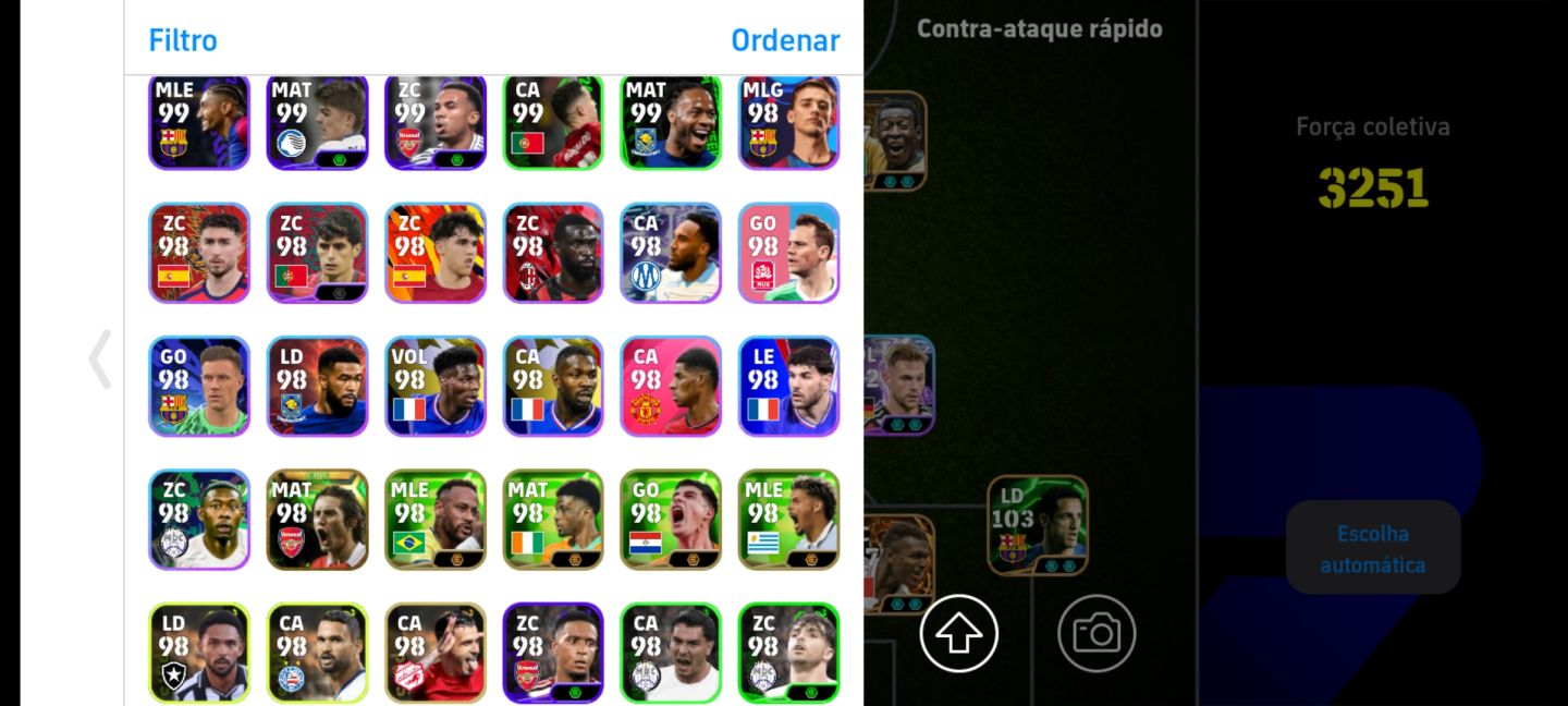 Conta Efootbal 3250 com Fichas Editadas, Suarez, Cruif, Pele e Outros