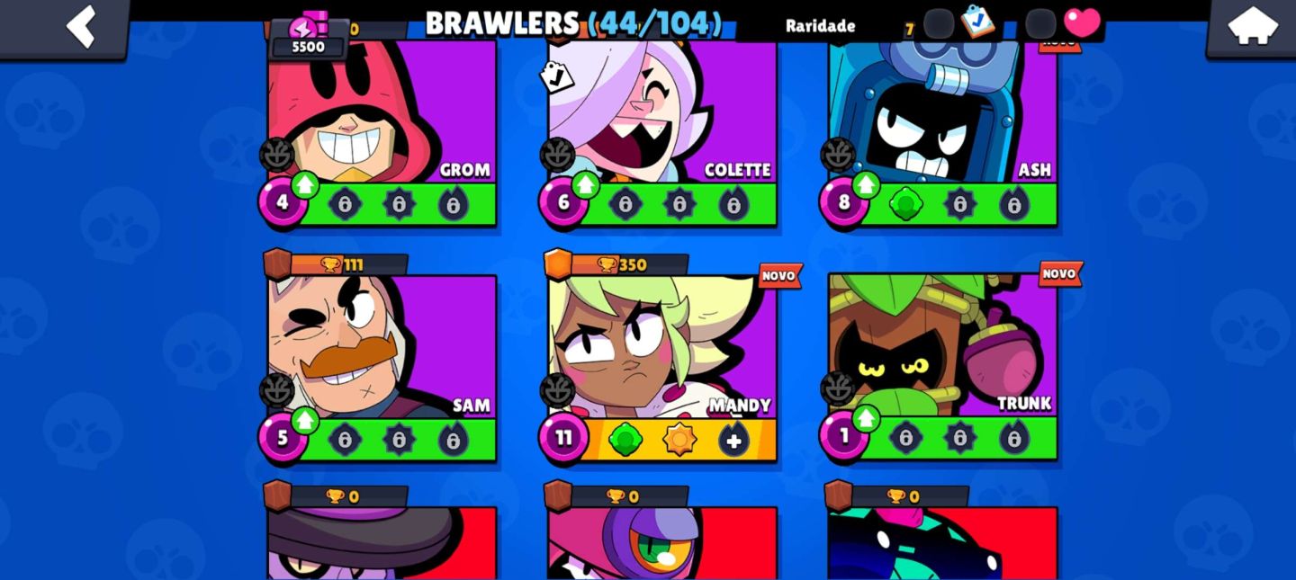 CONTA BRAWL STARS DE 2022 DIVERSOS RECURSOS!