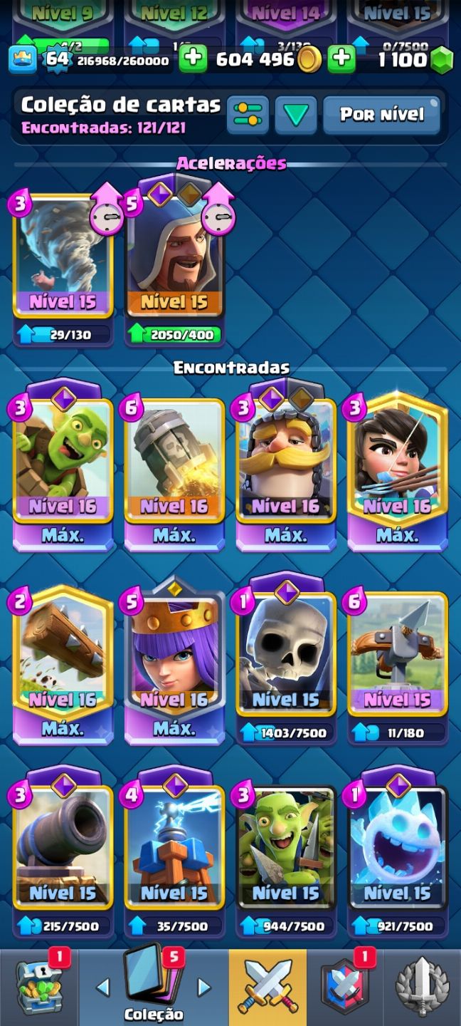 CONTA FULL ACESSO | CLASH ROYALE | 14.5K TROFÉUS | 25 EVOS | LVL 1800 | 5 herói
