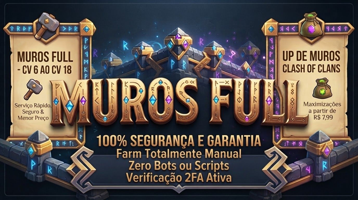 MUROS FULL CLASH OF CLANS (CV 6 AO 18) MENOR PREÇO GGMAX ENTREGA RÁPIDA