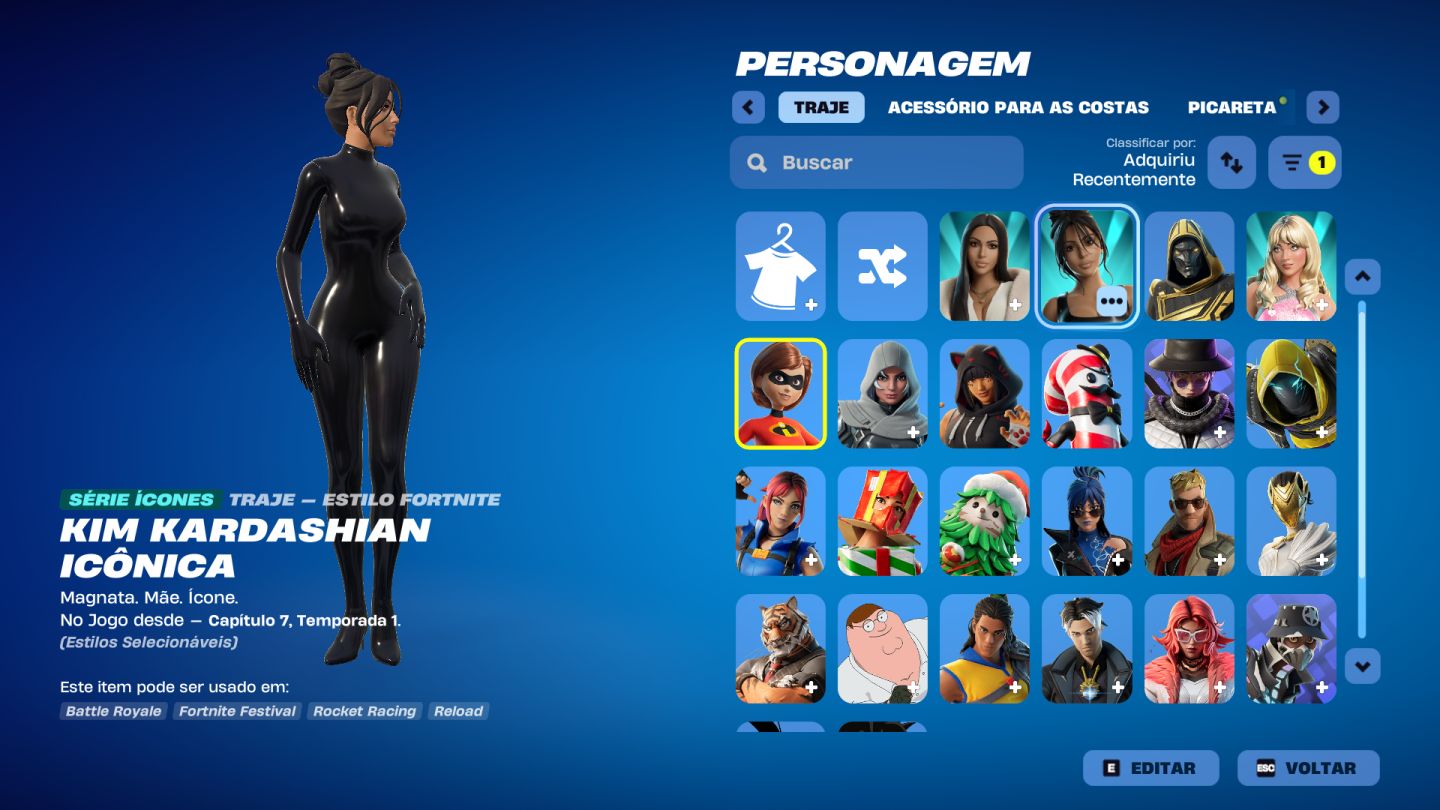 CONTA FORTNITE KEYTAR URSÃO + 75 ACESSÓRIOS 41 ASAS-DELTA 21 RASTROS Completa