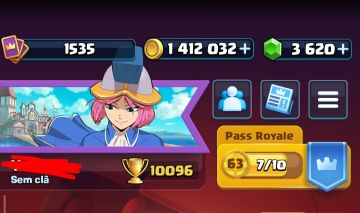 Conta Clash Royale level 1530 e 10090 troféus