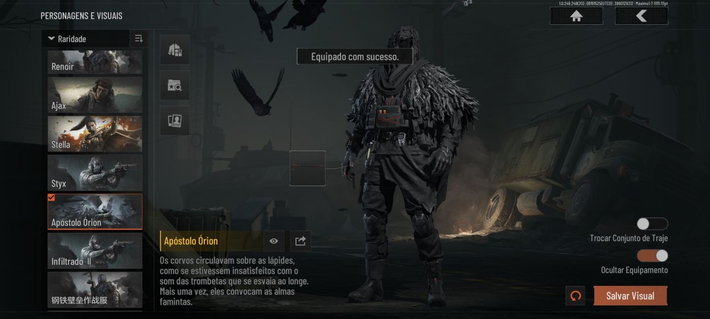Conta Full skins 9 facas e 8 personagens lendários