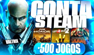 +500 JOGOS STEAM | CONTA OFFLINE PARA PC HITMAN 2 FOR HONOR DOOM 3