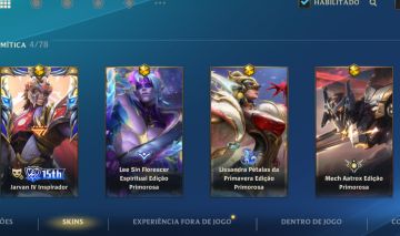 Conta 134 skins e 4 míticas