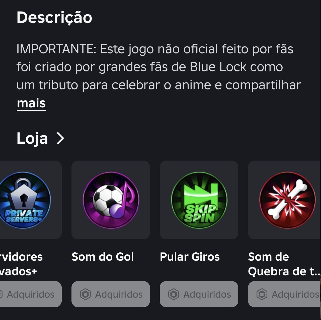 Olá, estou vendendo uma conta do roblox