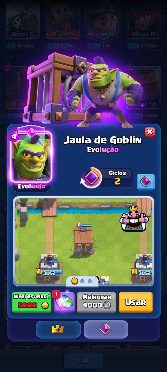 Conta Clash royale 8K de troféus, boa para pessoas em um nível medio
