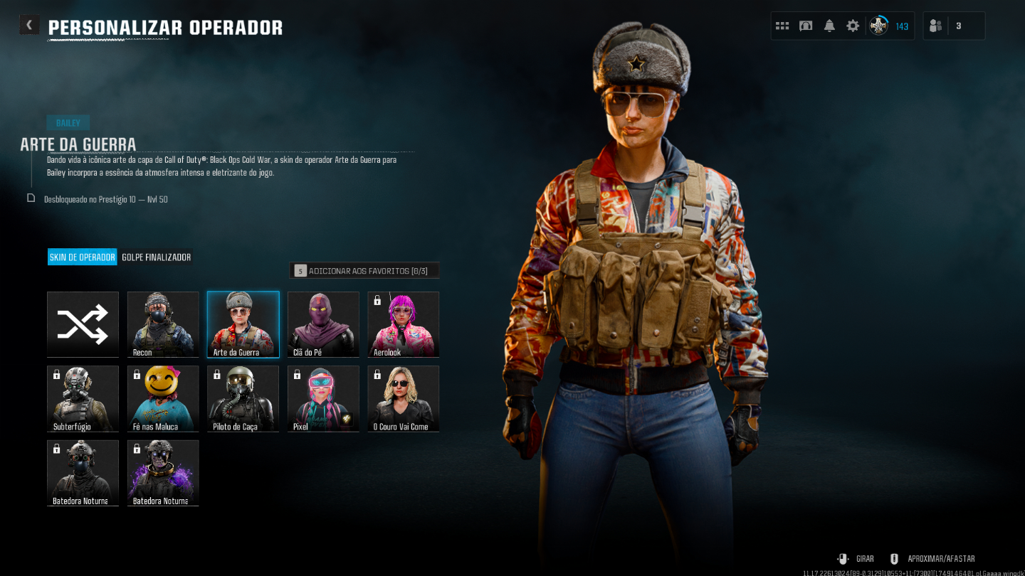 Conta warzone com muitas skins