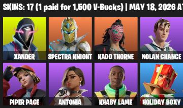 Conta Fortnite 17 Skins | Ahsoka Tano, Khaby Lame, Spectra Knight