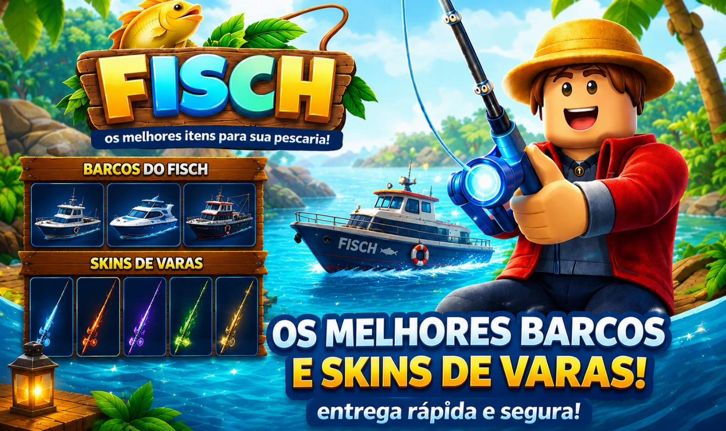 FISCH - BOATS/SKINS COM PREÇOS MAIS BAIXOS BARCOS DE 2K ROBUX