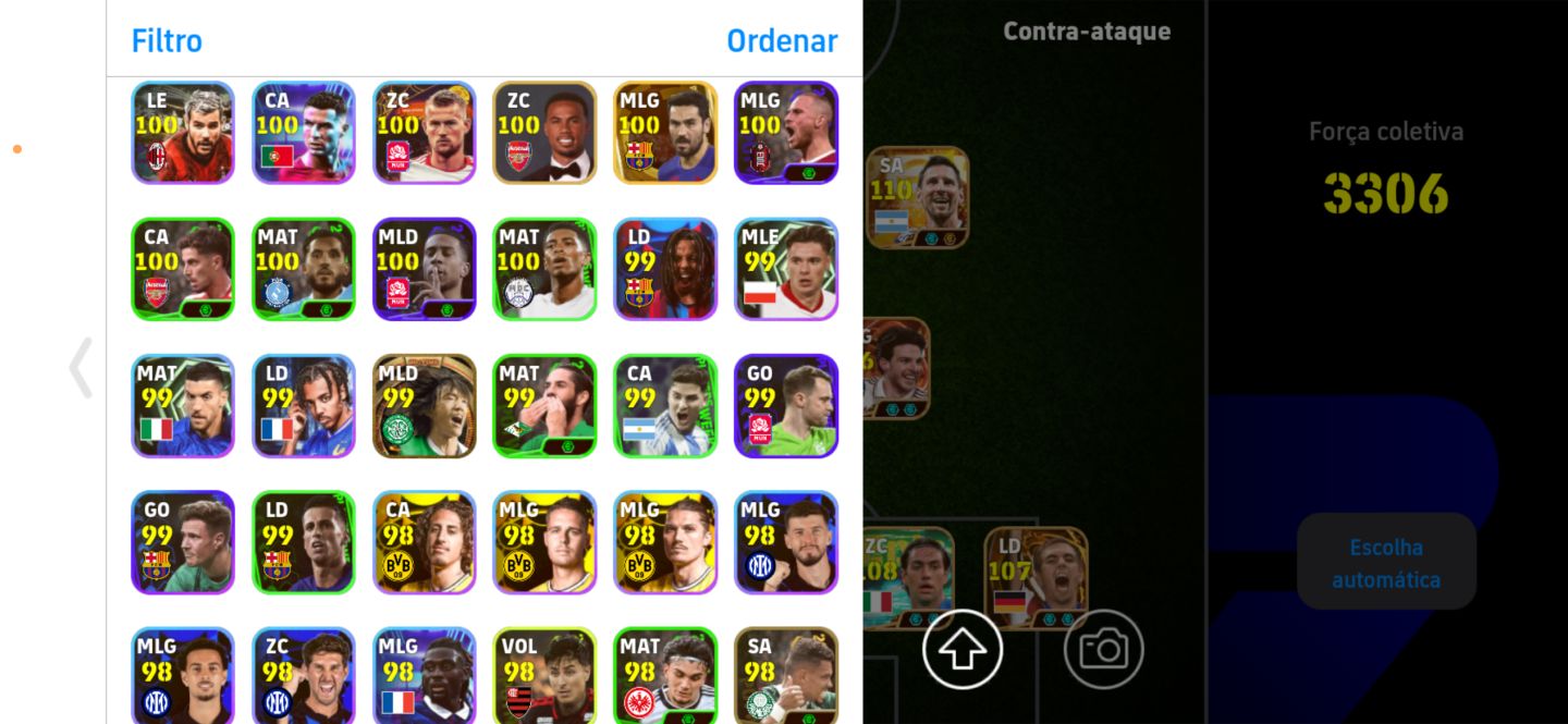 CONTA EFOOTBALL MOBILE - 3306 DE FORÇA COLETIVA