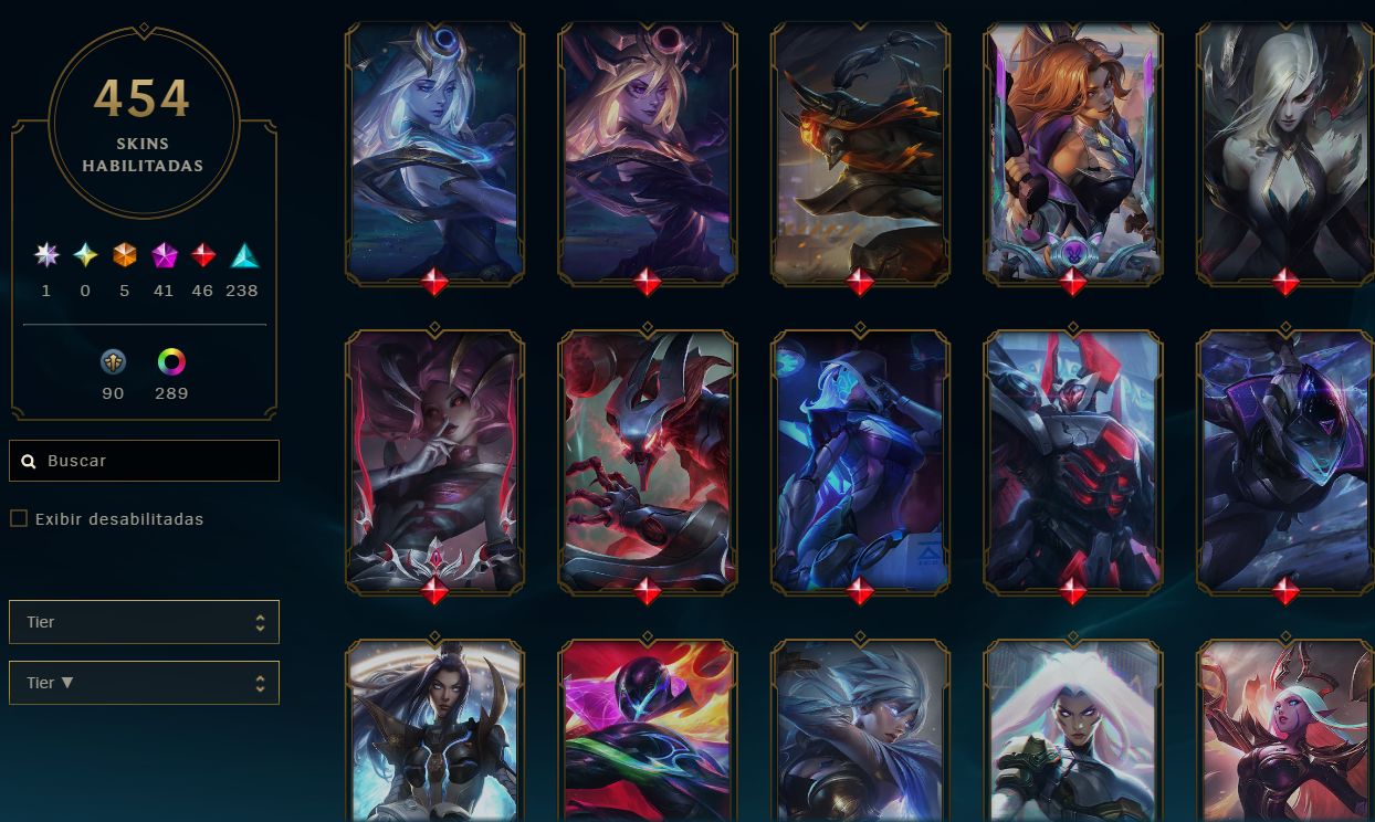 CONTA RIOT (LOL, VALORANT) contendo muuitas skins épicas lendarias e muito mais