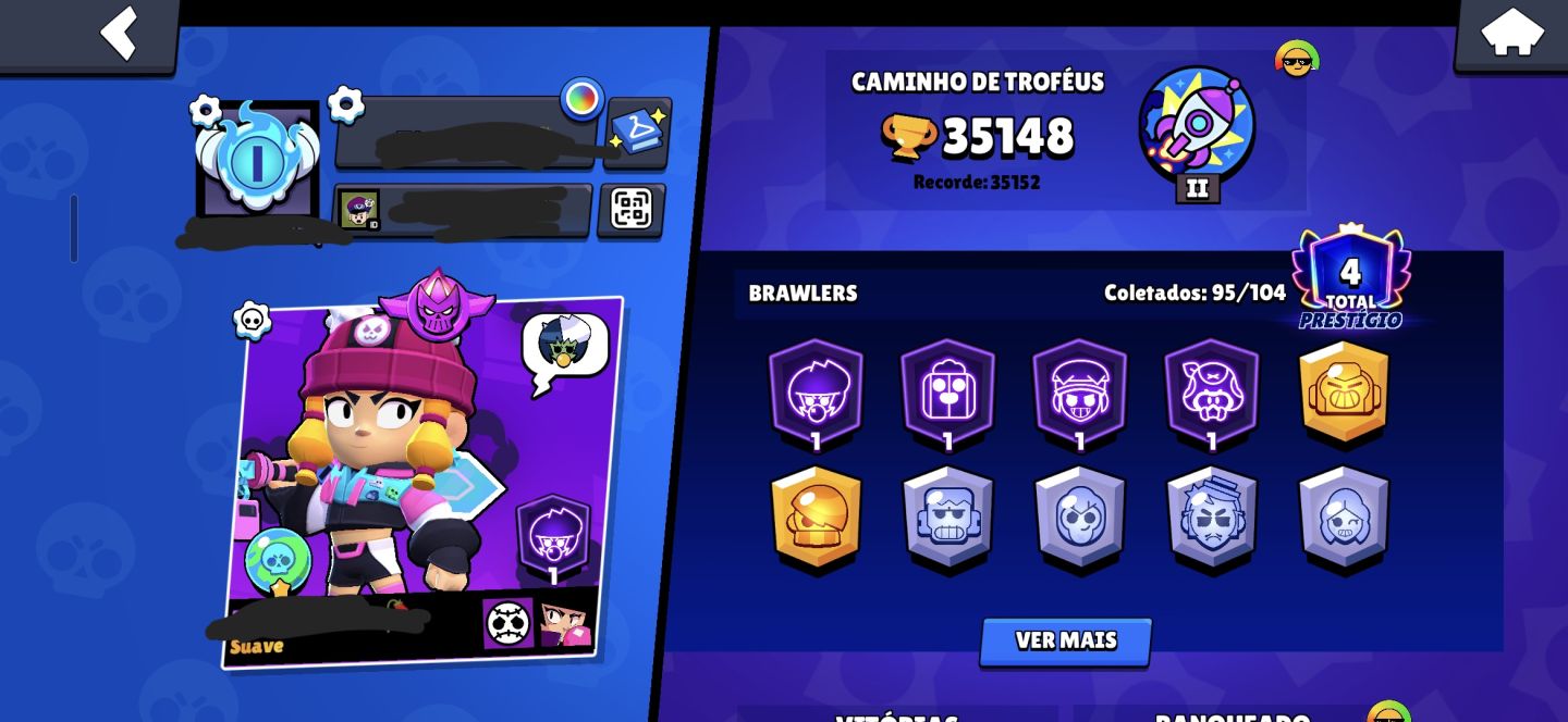 35k Troféus, 95 Brawlers, Pra sair rápido.