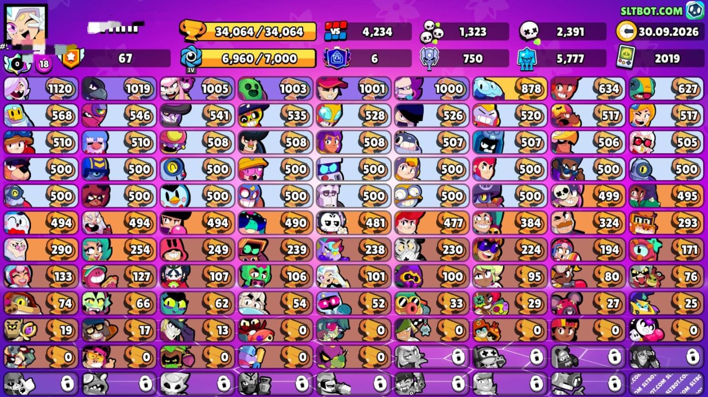 CONTA BRAWL STARS DE 2019 ( 90+ BRAWLERS 900+ ITENS INCLUINDO SKINS ETC)