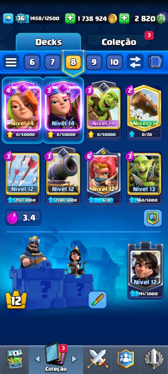 CONTA DE CLASH ROYALE LEVEL 36 COM 2K800DE GEMA E MUITAS EVOLUÇÕES!!!