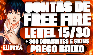 CONTAS FREE FIRE | LV 15/30 | 300 DIAMANTES | UMP ATRIBUTADA | PREÇO BAIXO