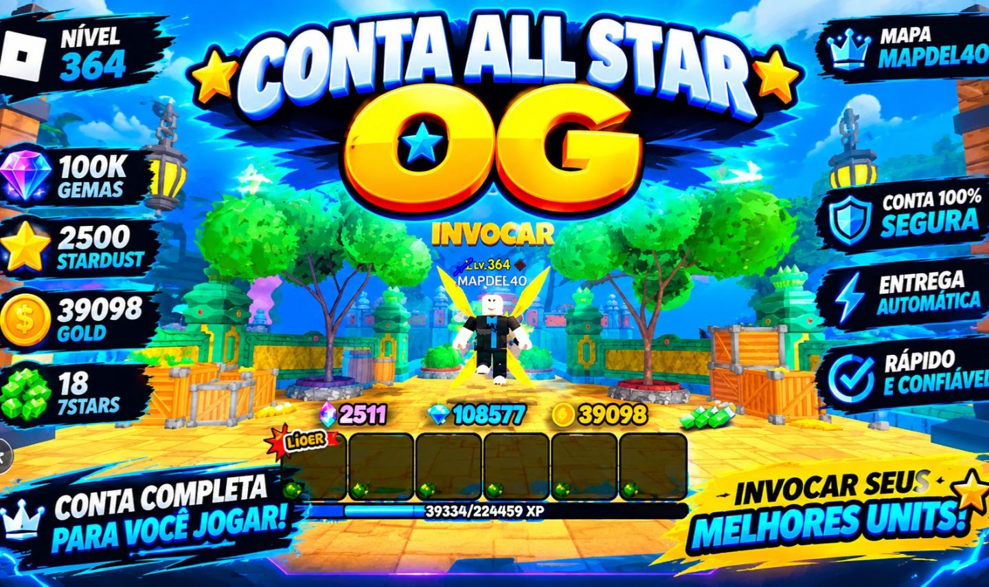 CONTA ALL STAR OG | 3X | LEVEL 364 | 2500 Stardust | 18 7stars | 100K GEMAS |