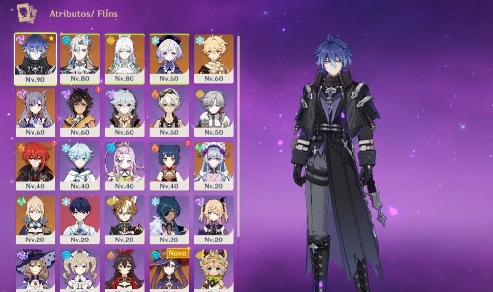 CONTA GENSHIN IMPACT ABANDONADA COM FLINS+BIS, NEUVILLETTE E ZIBAI