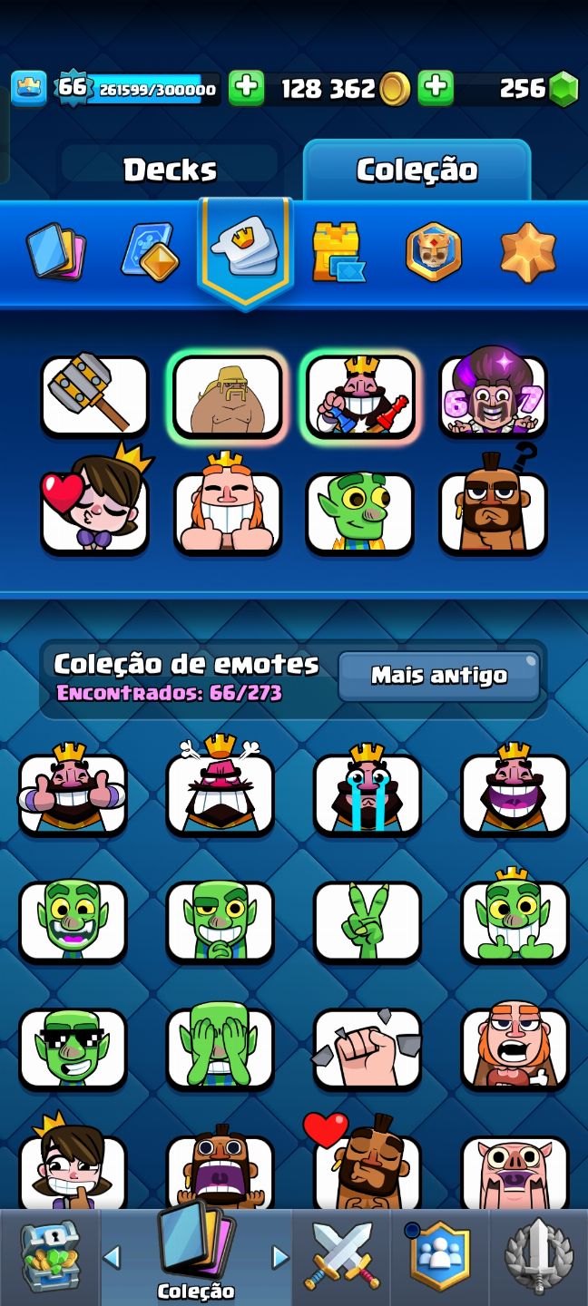 Conta 13,530 TROFÉUS (NIVEL 66) DECK FULL (16) 4500 GEMAS