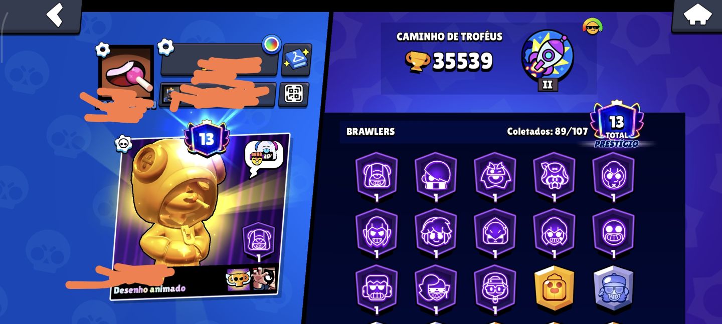 Conta Brawl stars 35k de troféus, bem upada.