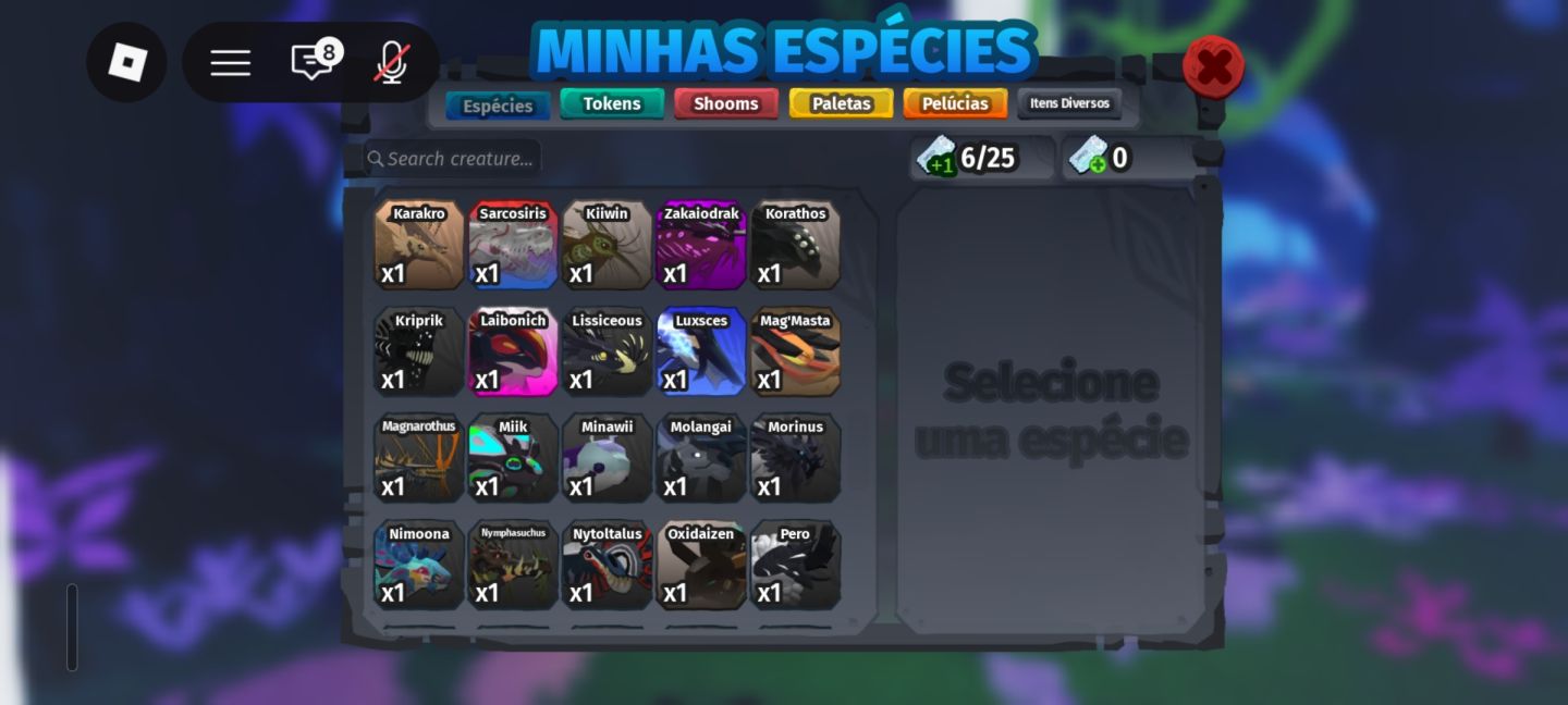 Criaturas, tokens, paletas, etc creatures of sonaria